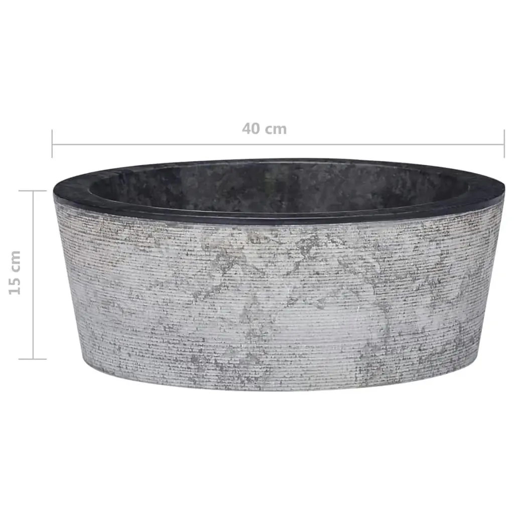 Sink Black Ã˜40x15 cm Marble 149178