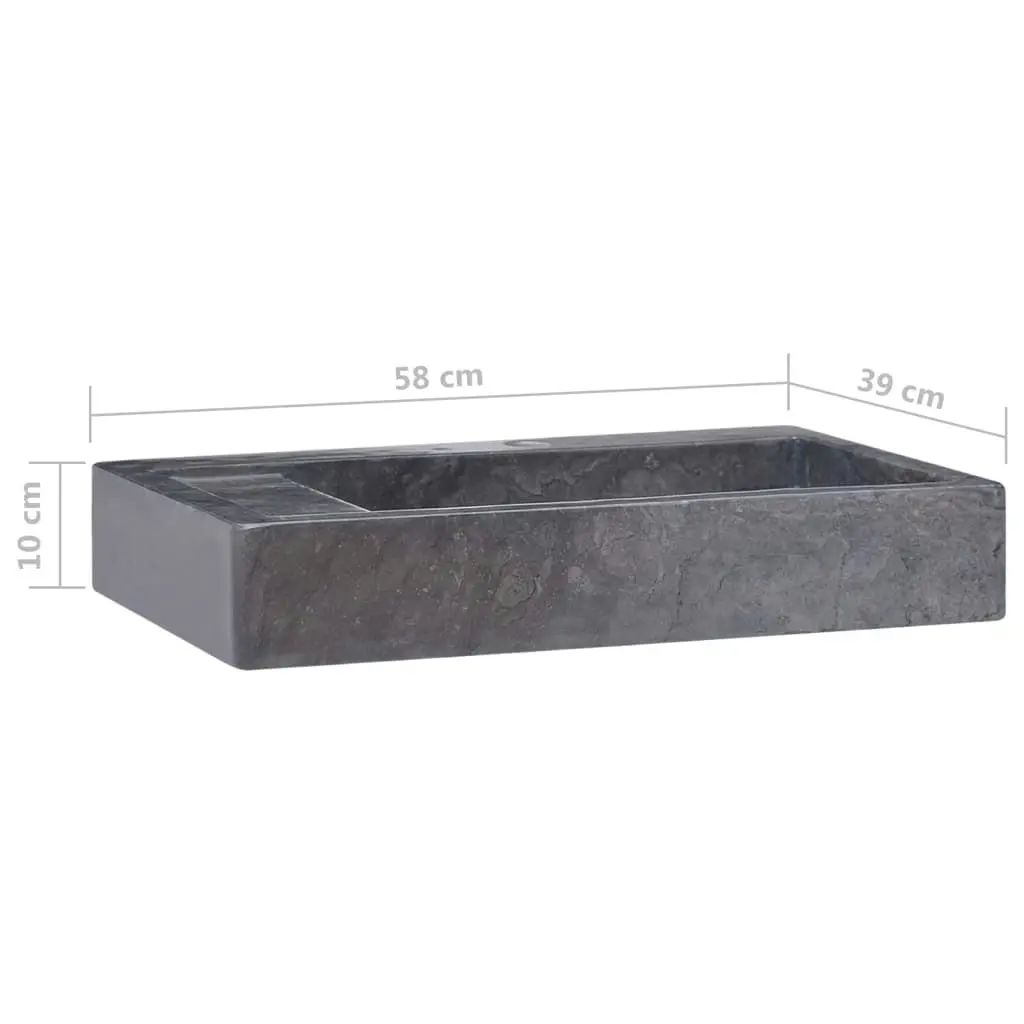 Sink Black 58x39x10 cm Marble 149160