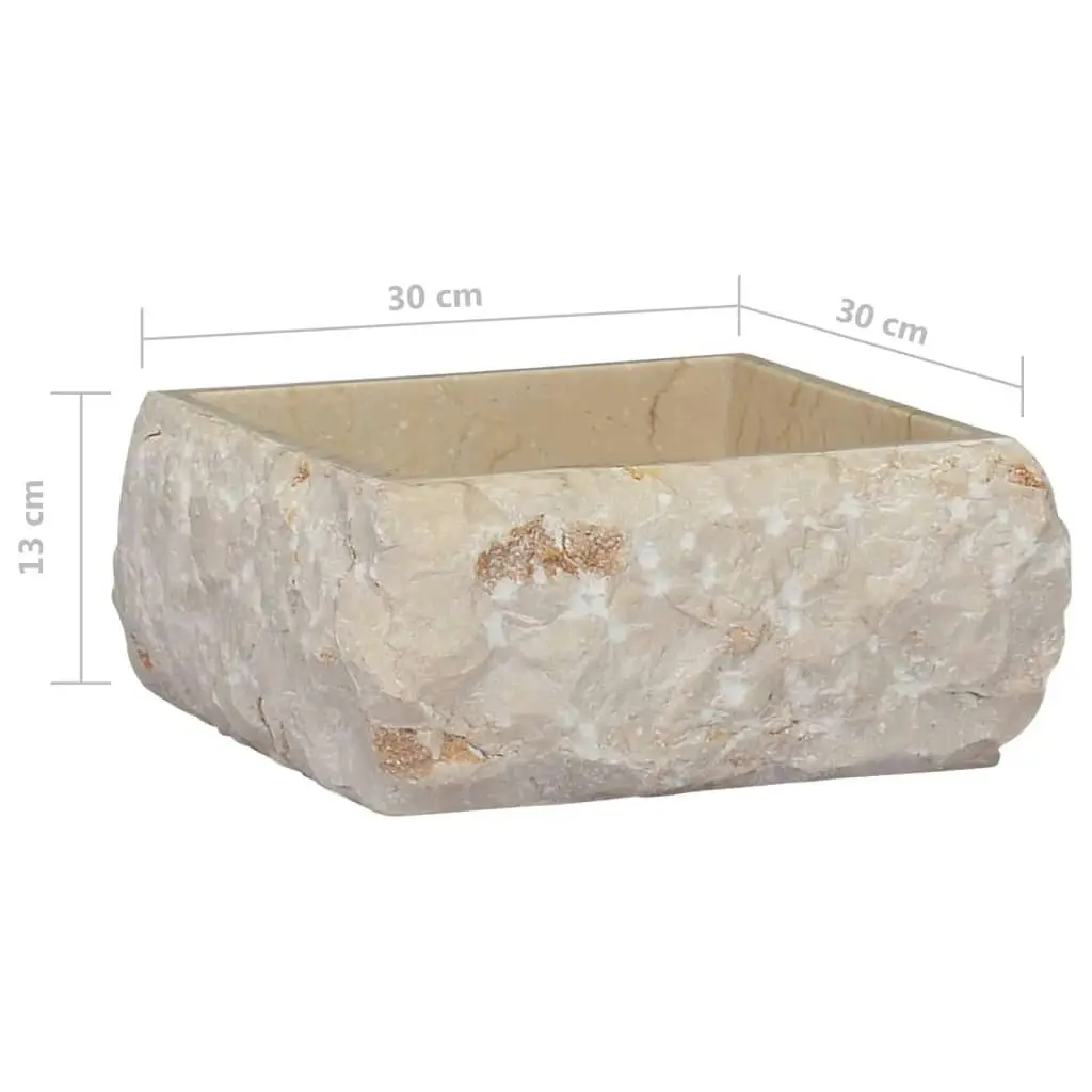 Sink Cream 30x30x13 cm Marble 149174