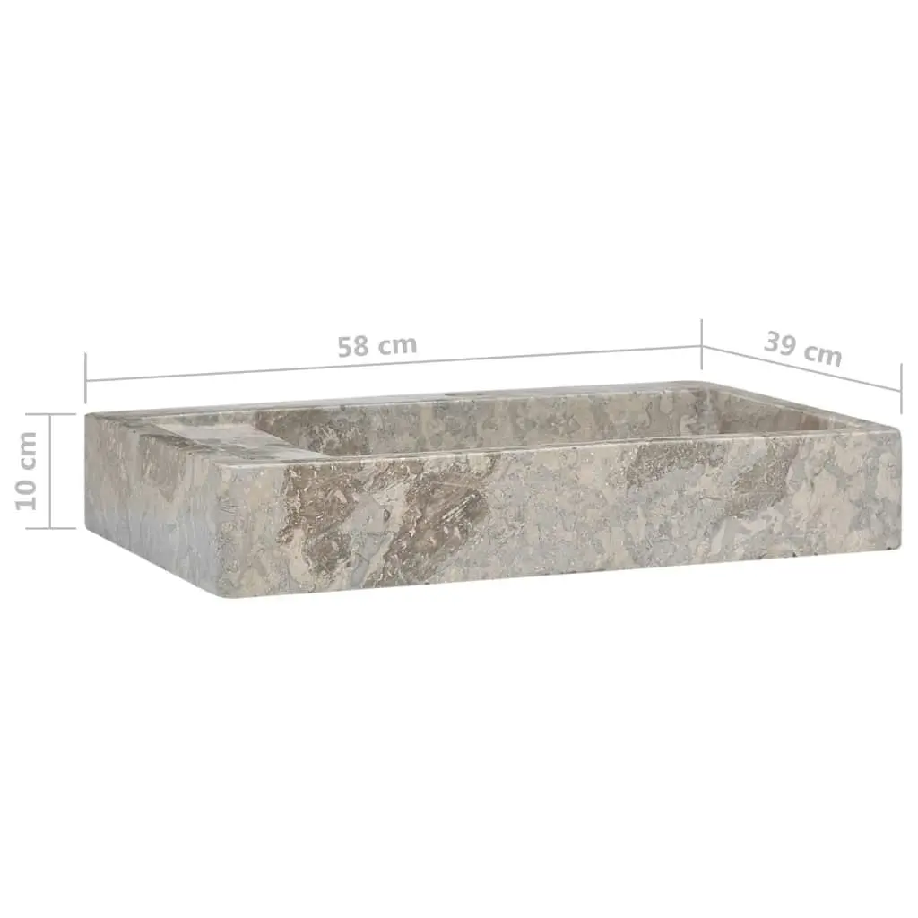 Sink Grey 58x39x10 cm Marble 149161