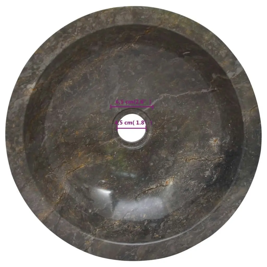 Sink Grey Ã˜40x12 cm Marble 149157