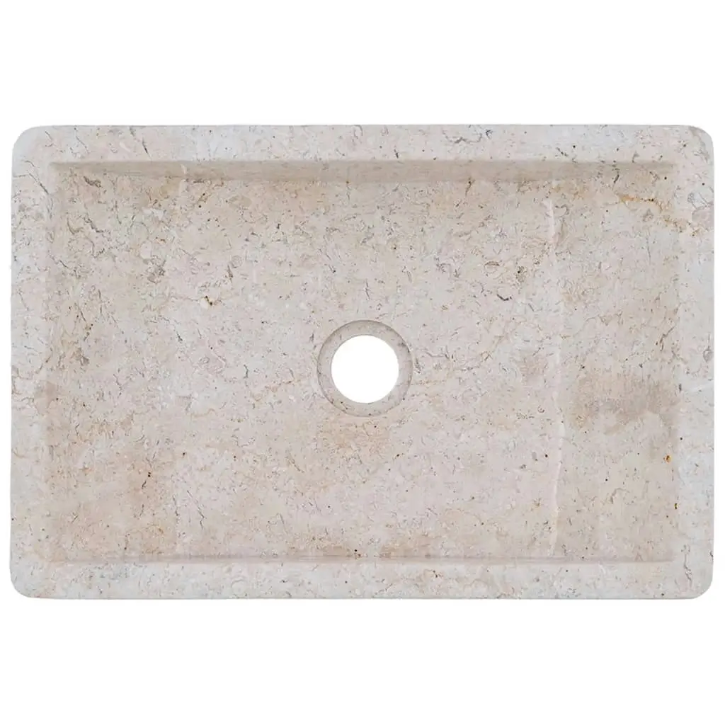 Sink 45x30x12 cm Marble High Gloss Cream 142773