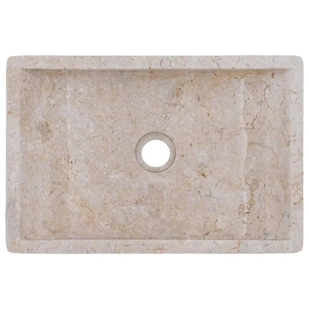 Sink 45x30x12 cm Marble High Gloss Cream 142773