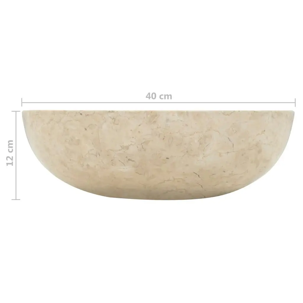 Sink 40x12 cm Marble Cream 142775