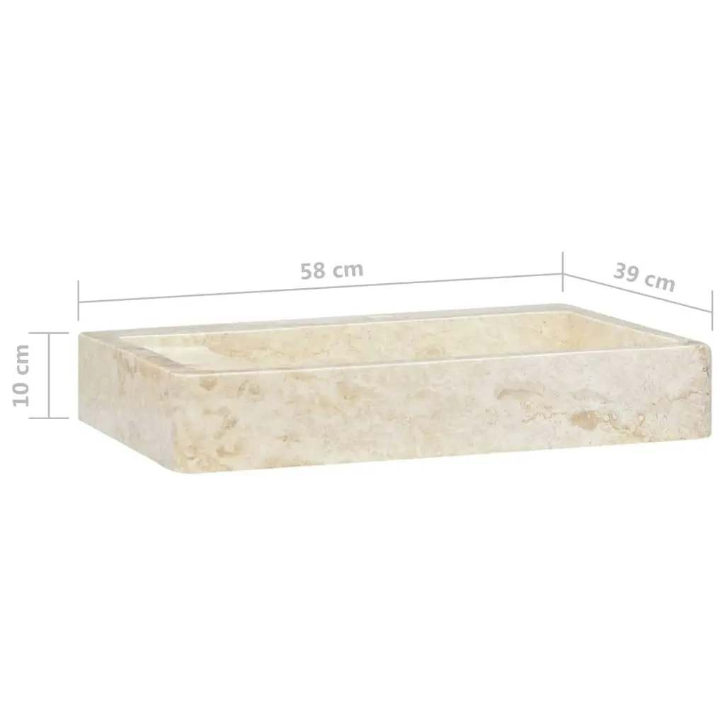 Sink Cream 58x39x10 cm Marble 149159