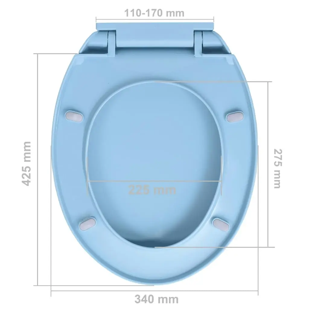 Soft-Close Toilet Seat Blue Oval 145822