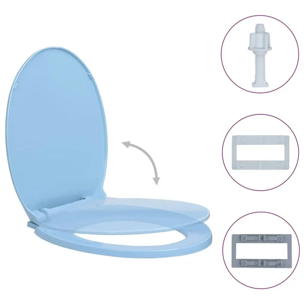 Soft-Close Toilet Seat Blue Oval 145822