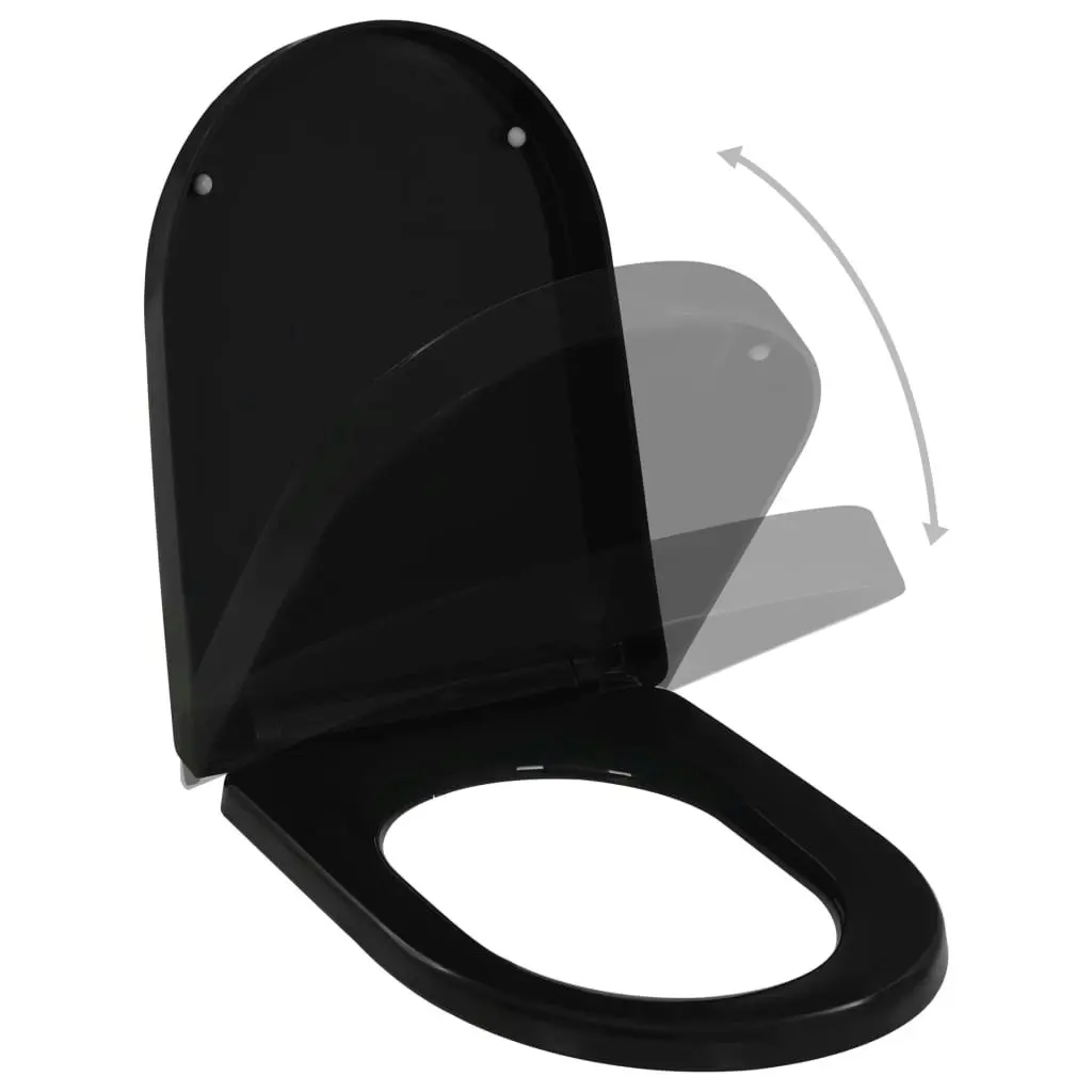 Soft-close Toilet Seat with Quick-release Design Black 145023