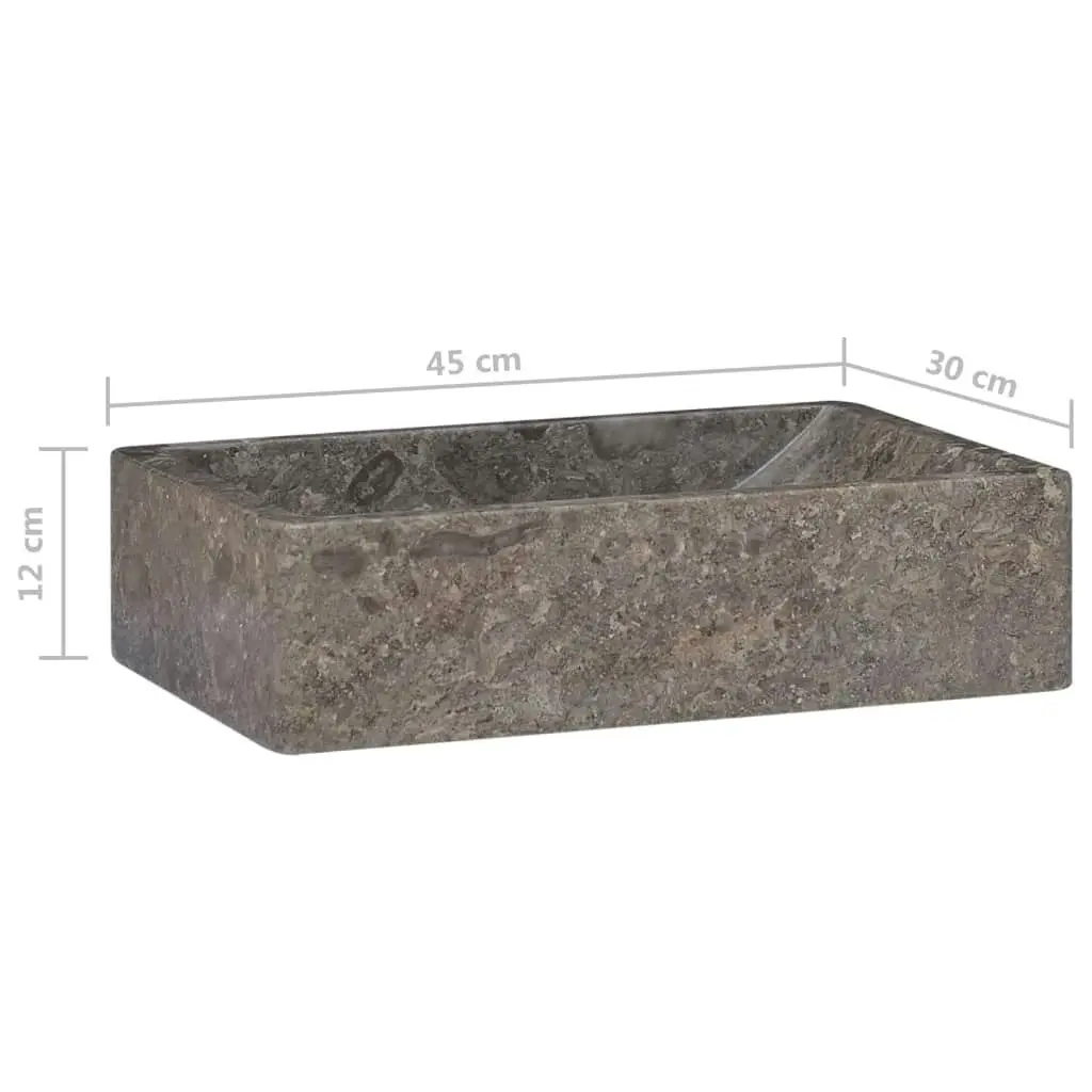 Sink 45x30x12 cm Marble High Gloss Grey 149156