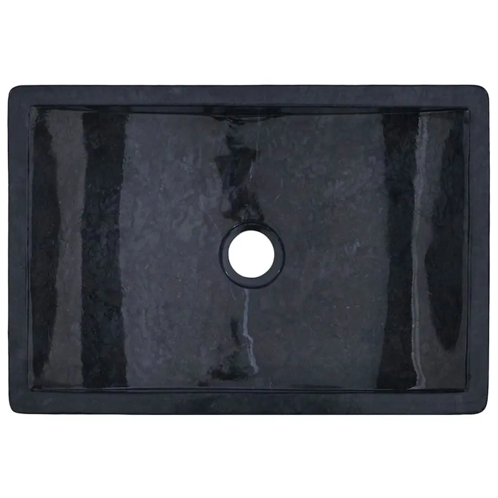 Sink 45x30x12 cm Marble High Gloss Black 142772