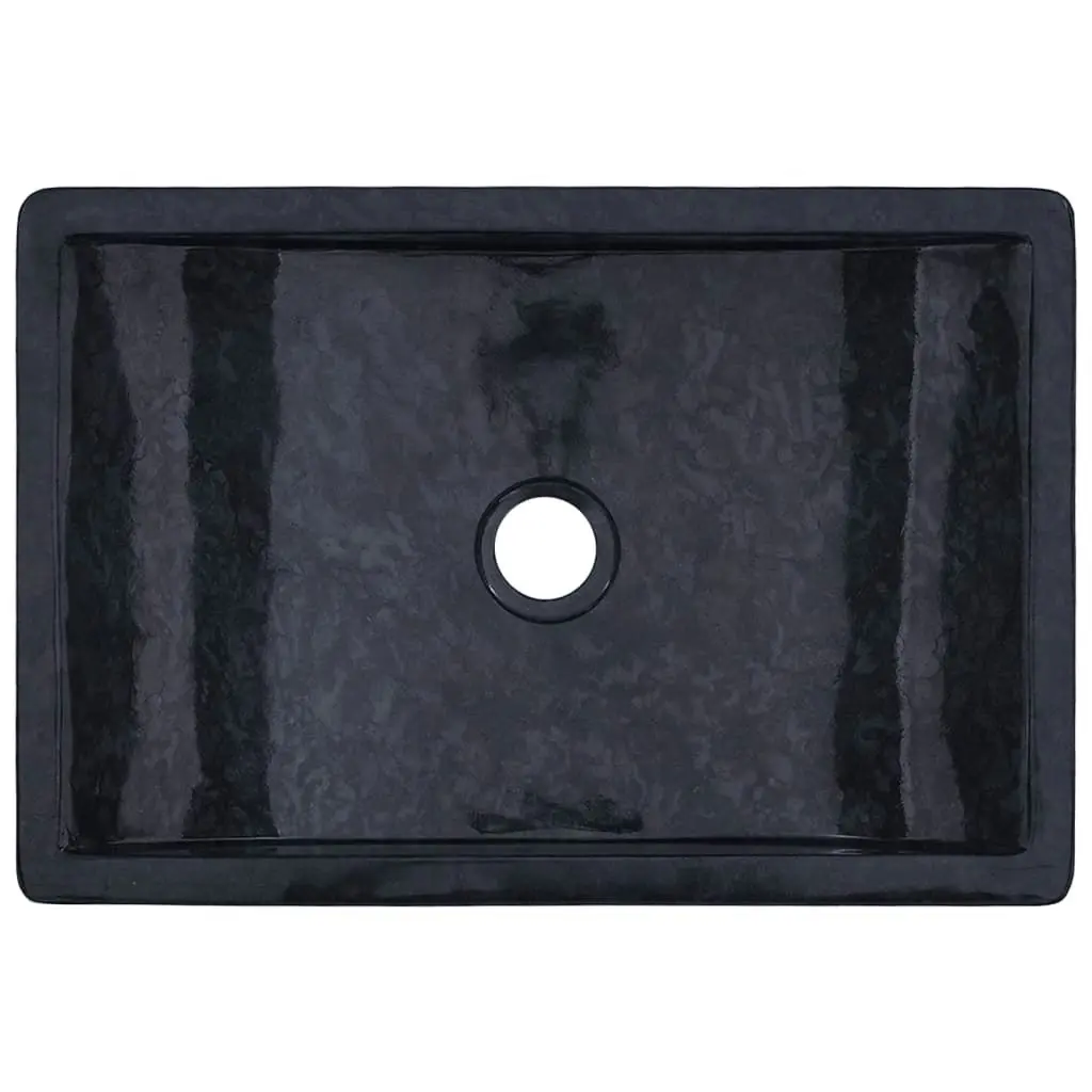 Sink 45x30x12 cm Marble High Gloss Black 142772