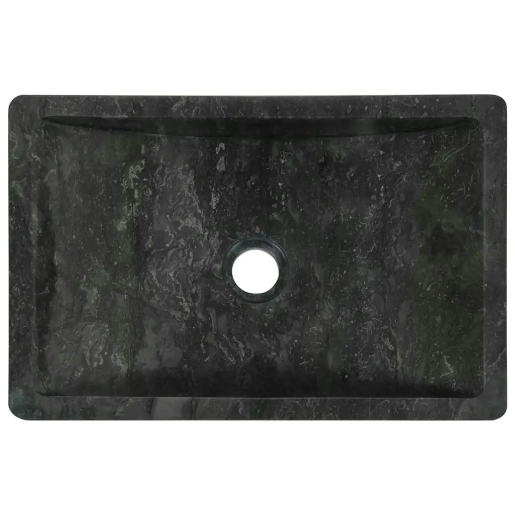 Sink 45x30x12 cm Marble High Gloss Black 142772