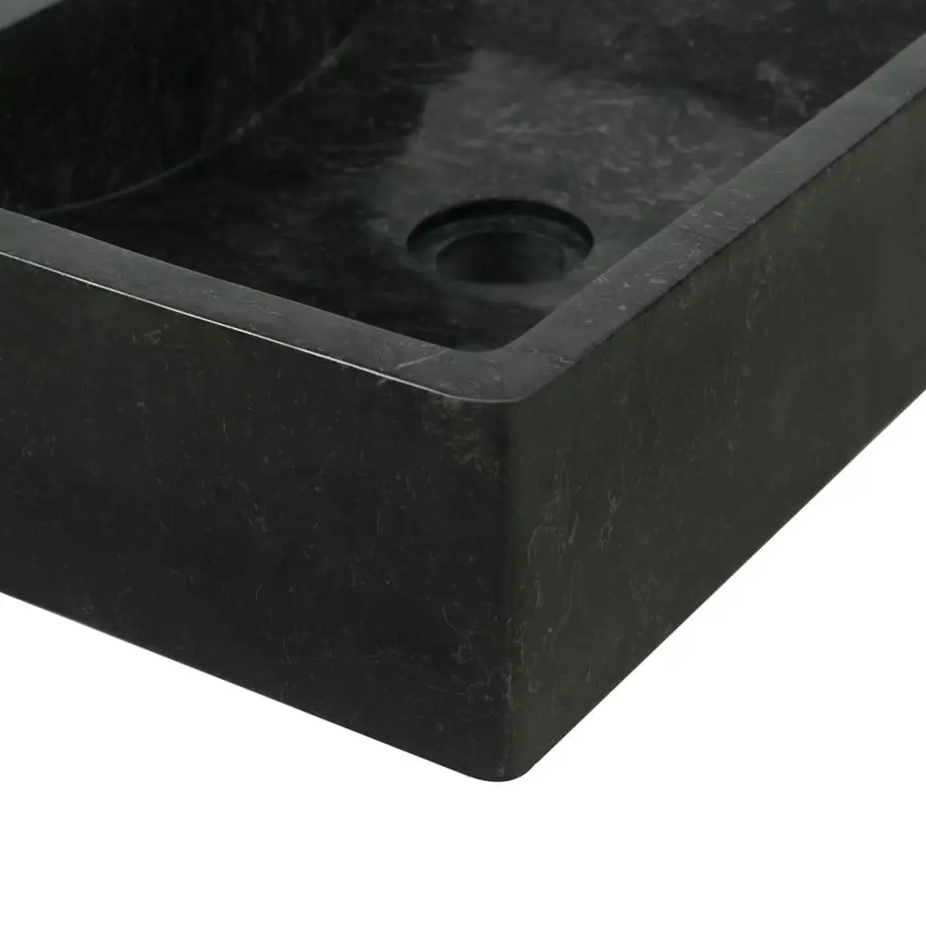 Sink 45x30x12 cm Marble High Gloss Black 142772