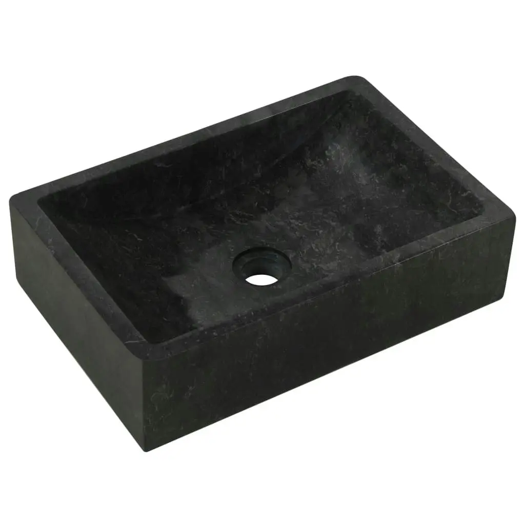 Sink 45x30x12 cm Marble High Gloss Black 142772