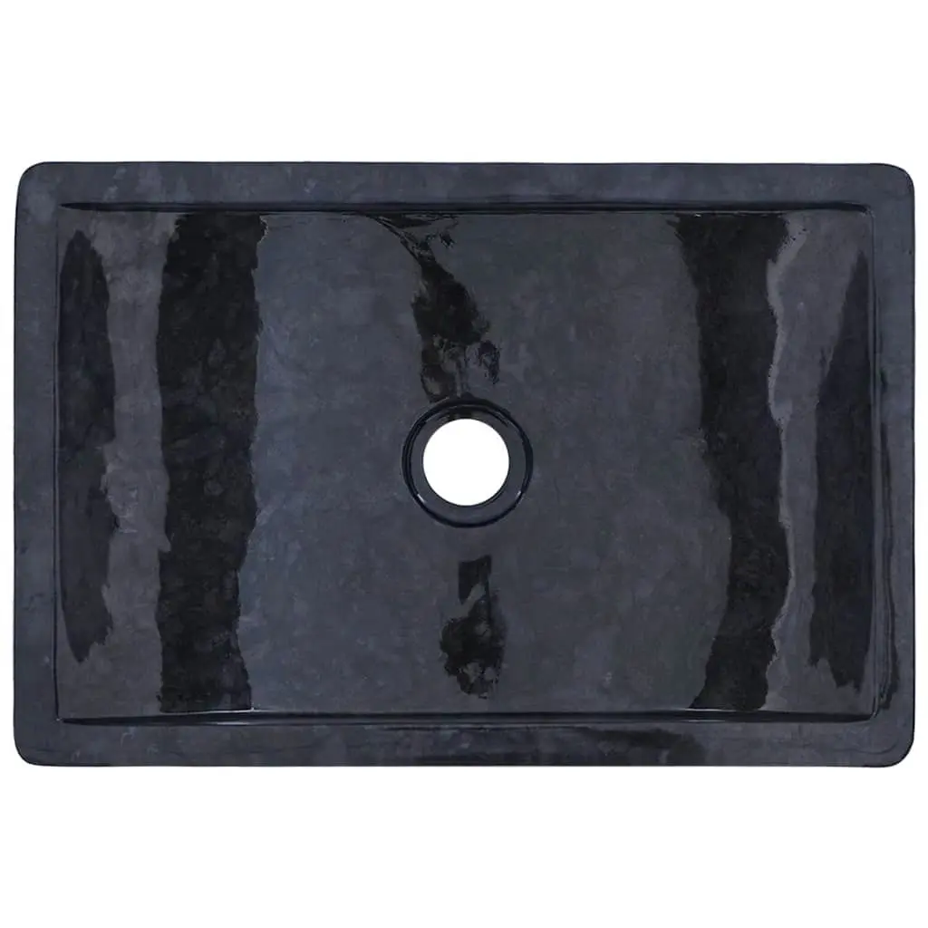 Sink 45x30x12 cm Marble High Gloss Black 142772