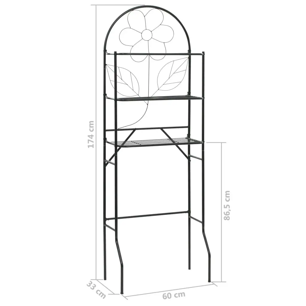 Toilet Rack Black 60x33x174 cm 246722