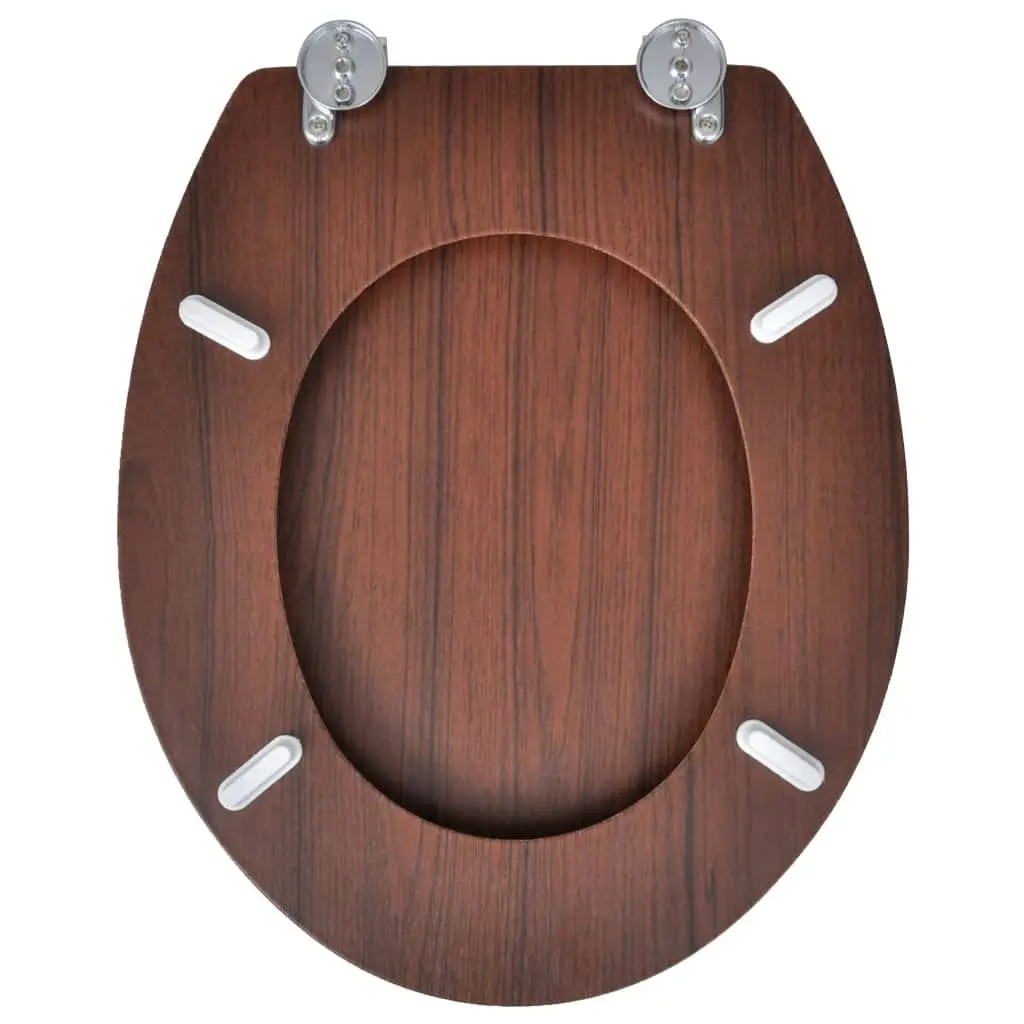 Toilet Seats with Lids 2 pcs MDF Brown 275909