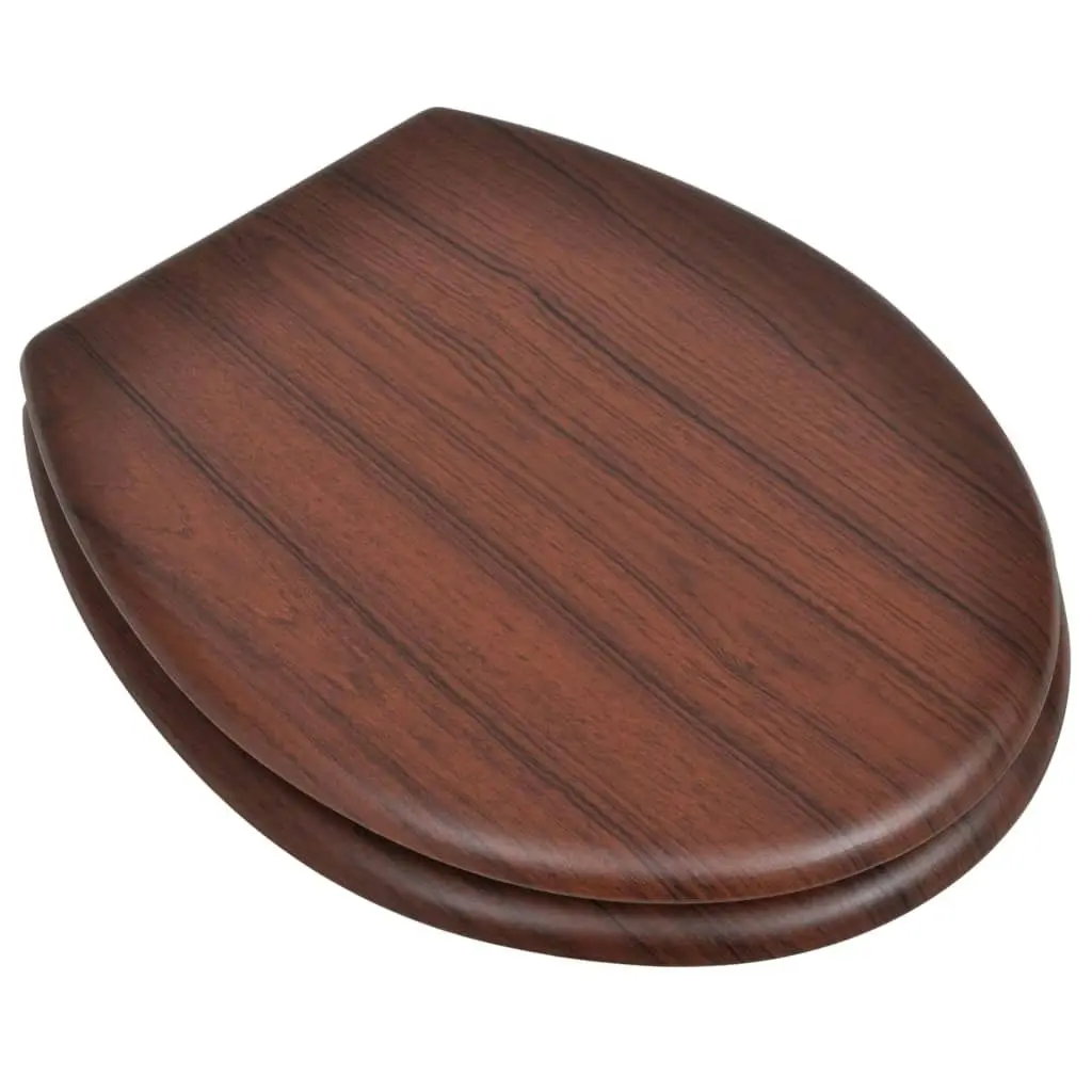 Toilet Seats with Lids 2 pcs MDF Brown 275909