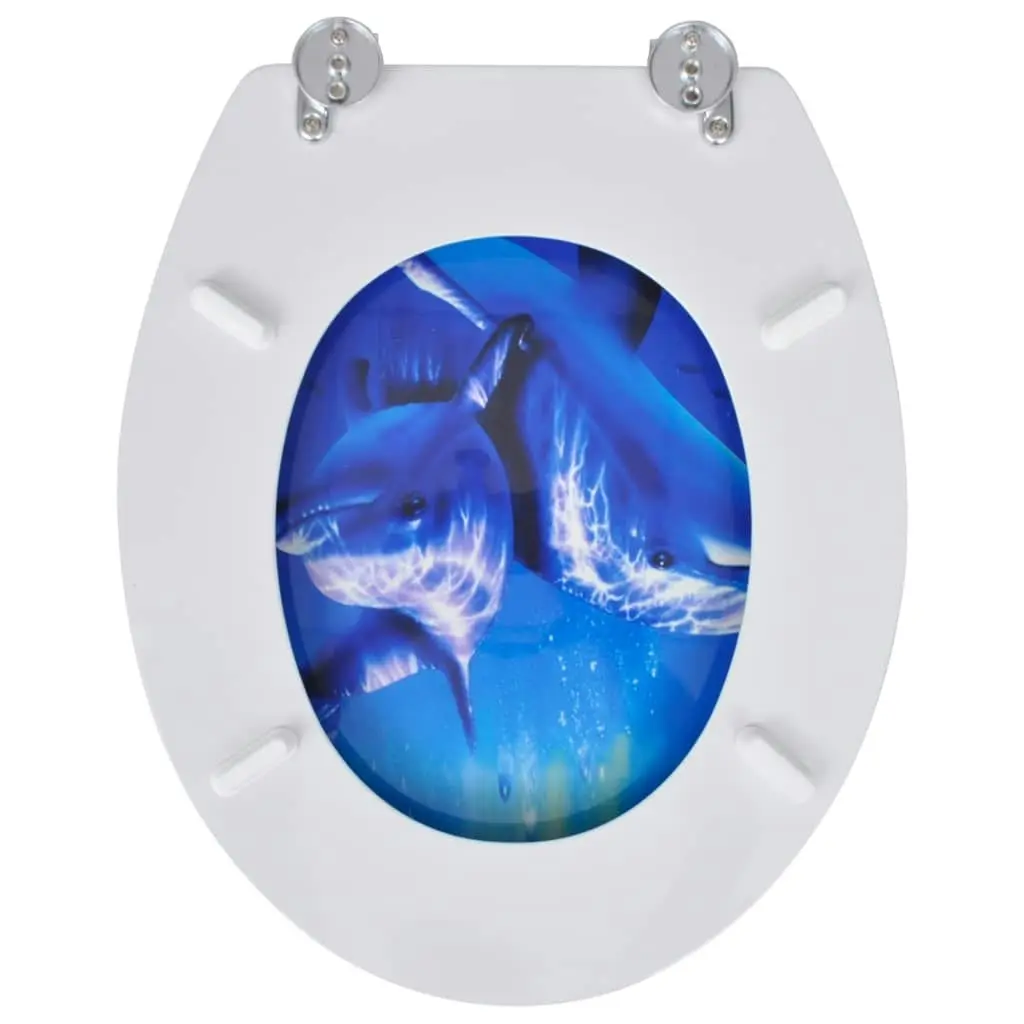 Toilet Seats with Lids 2 pcs MDF Dolphin 275912