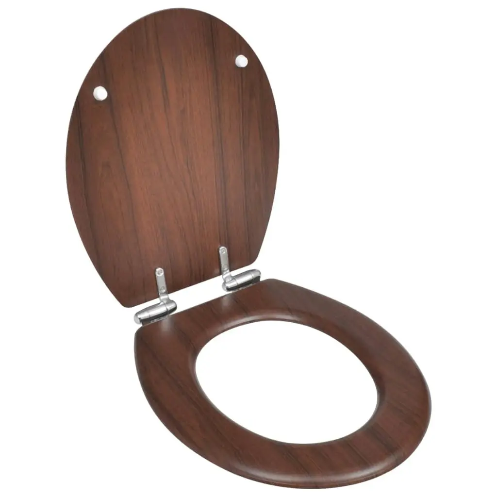 Toilet Seats with Soft Close Lids 2 pcs MDF Brown 275906