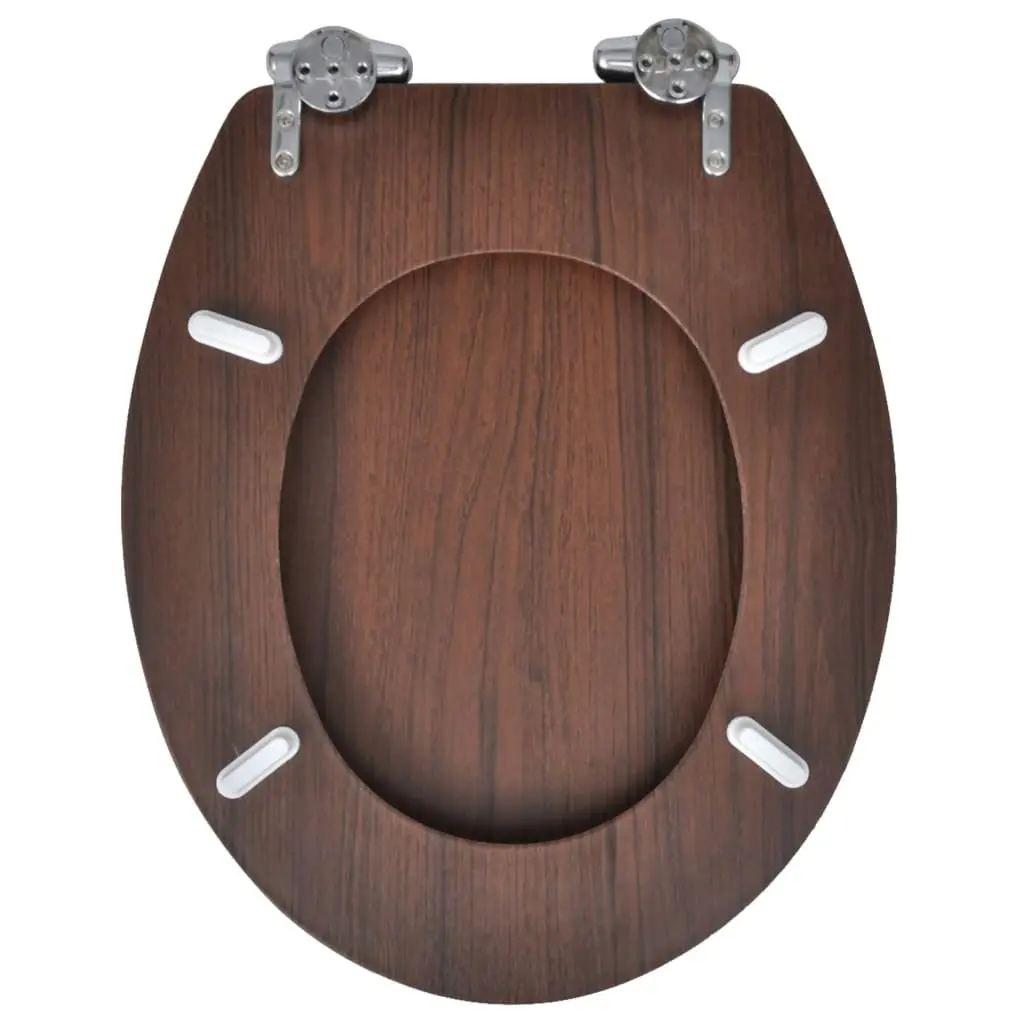 Toilet Seats with Soft Close Lids 2 pcs MDF Brown 275906