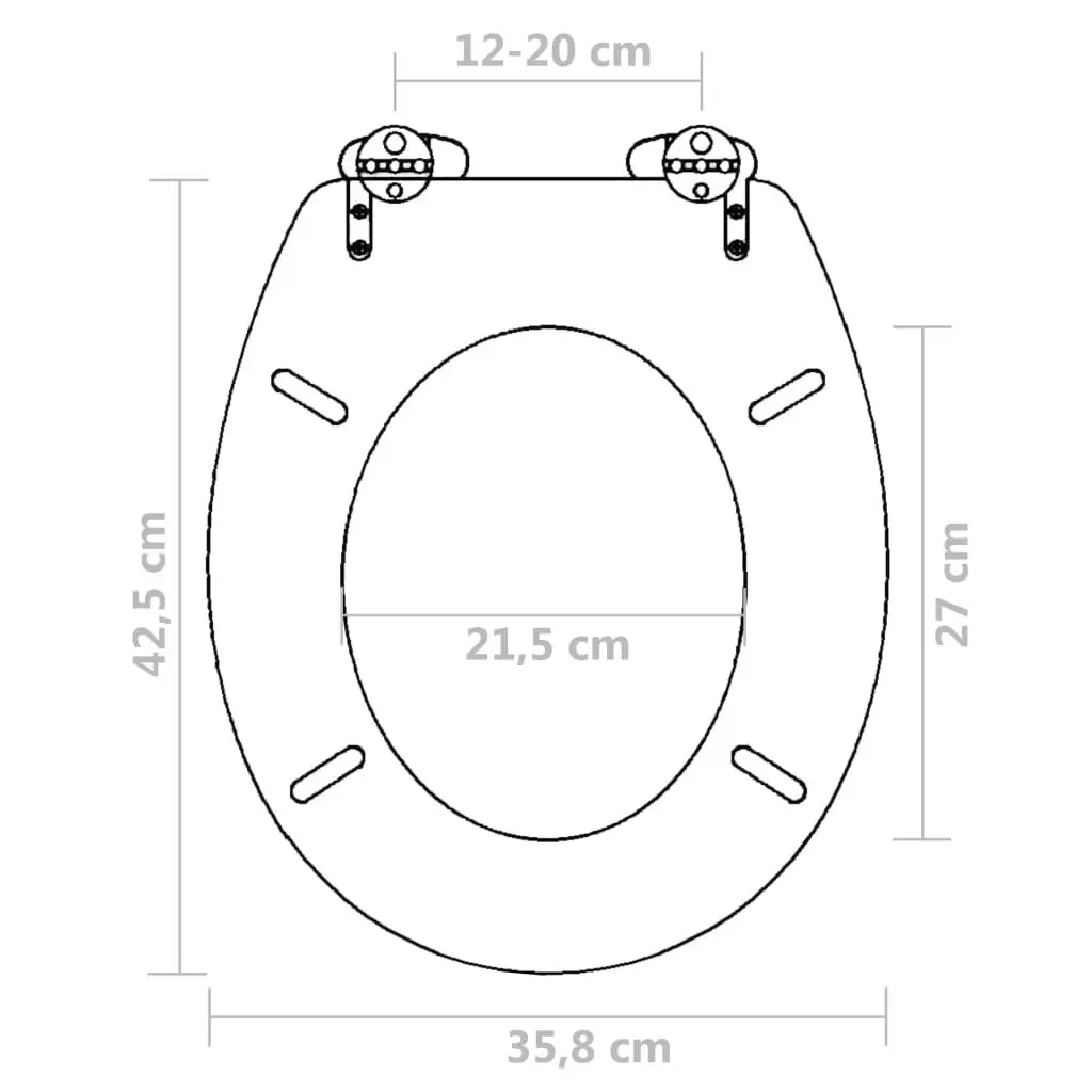 Toilet Seats with Soft Close Lids 2 pcs MDF Brown 275906