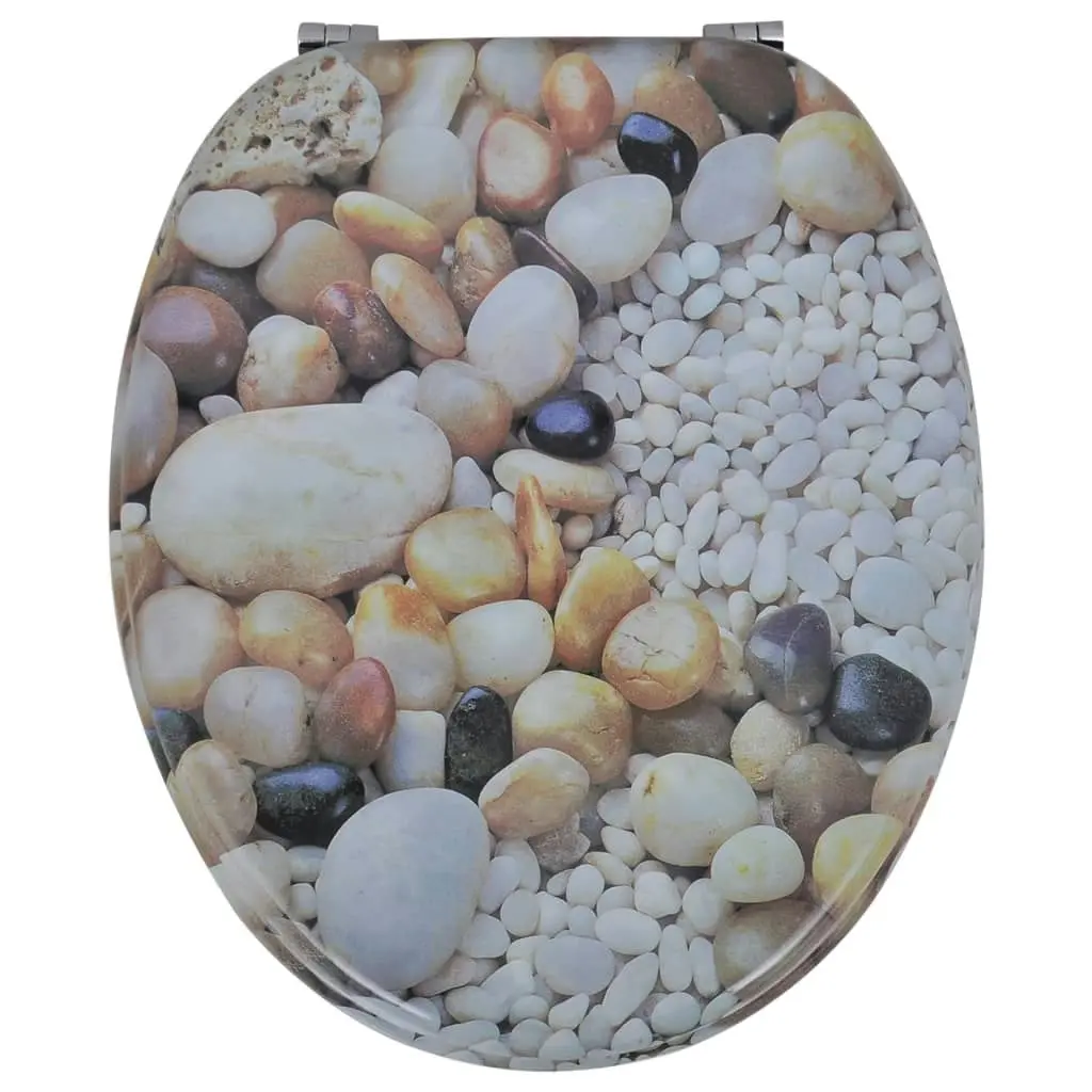 Toilet Seats with Lids 2 pcs MDF Pebbles 275918