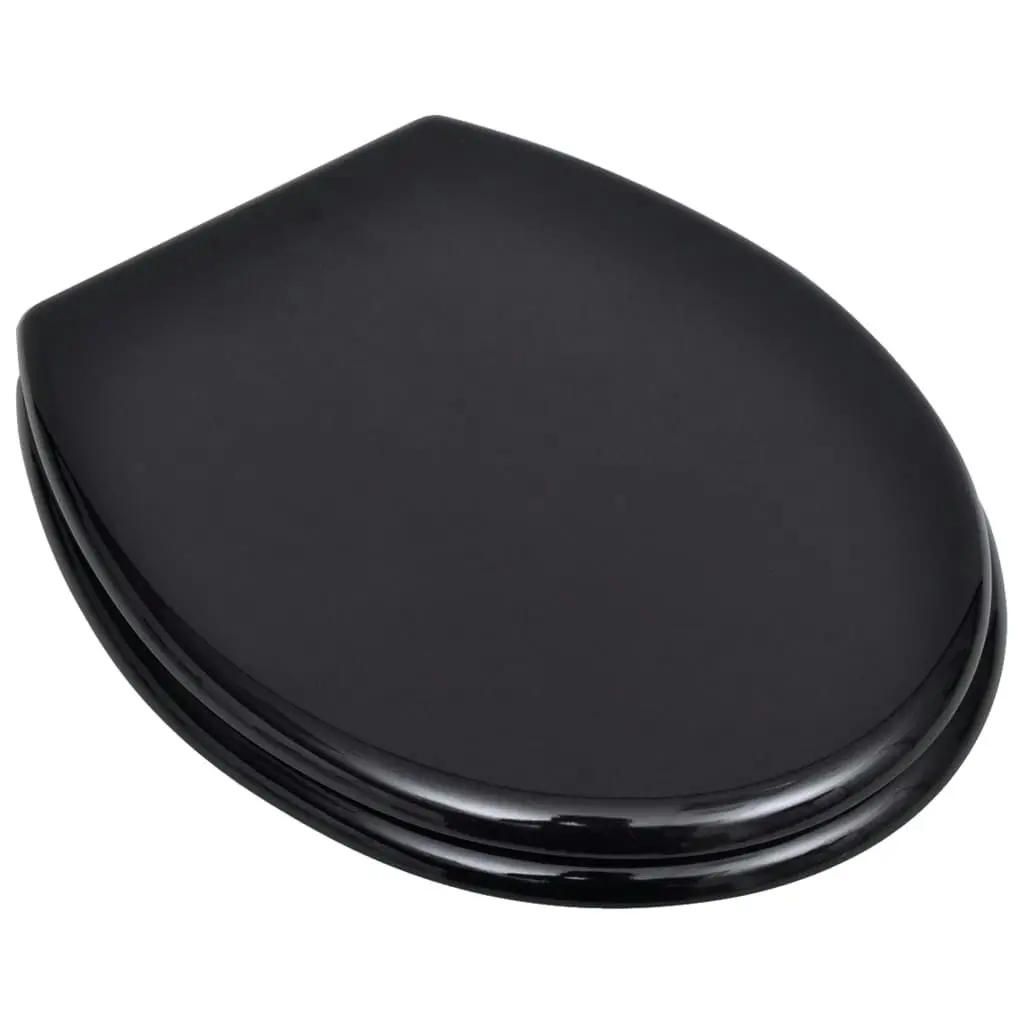 Toilet Seats with Lids 2 pcs MDF Black 275908