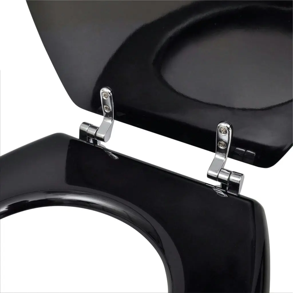 Toilet Seats with Lids 2 pcs MDF Black 275908