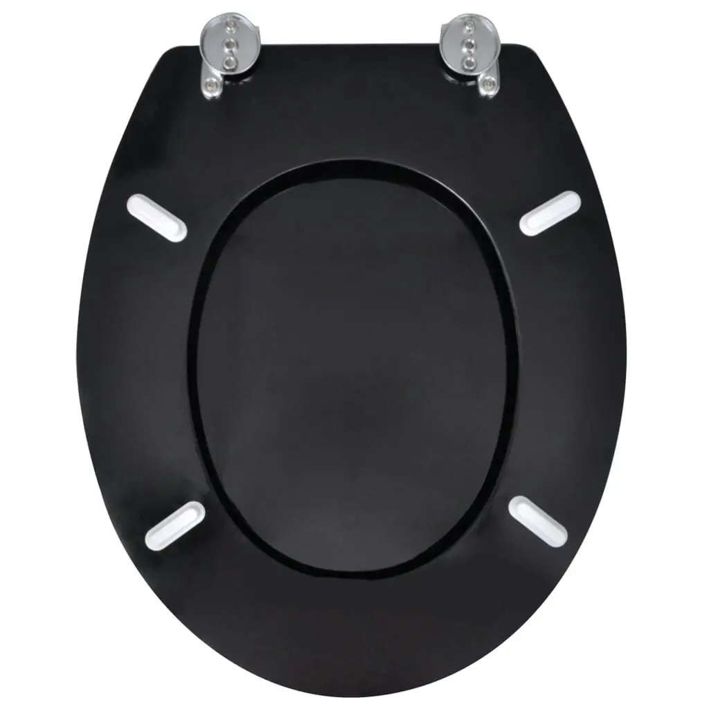 Toilet Seats with Lids 2 pcs MDF Black 275908