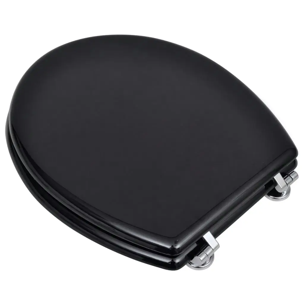 Toilet Seats with Lids 2 pcs MDF Black 275908