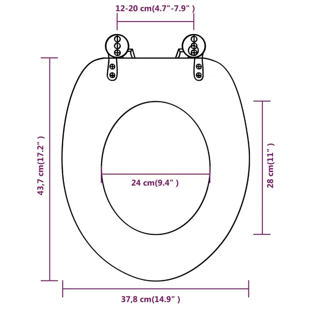 Toilet Seats with Hard Close Lids MDF Old Wood 141479