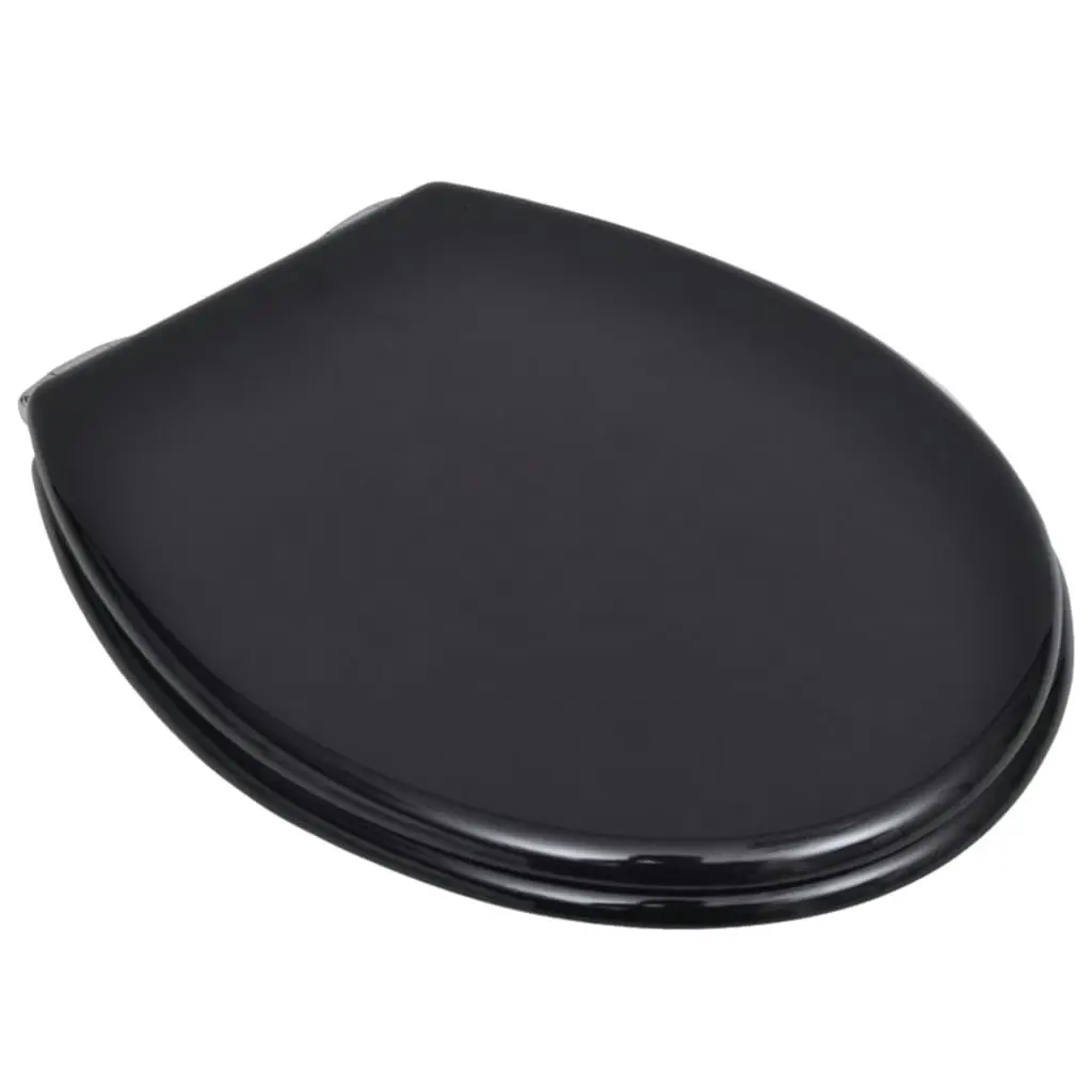 Toilet Seats with Soft Close Lids 2 pcs MDF Black 275905