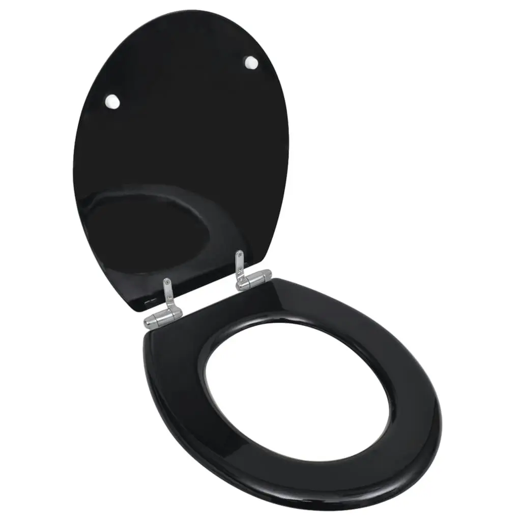 Toilet Seats with Soft Close Lids 2 pcs MDF Black 275905