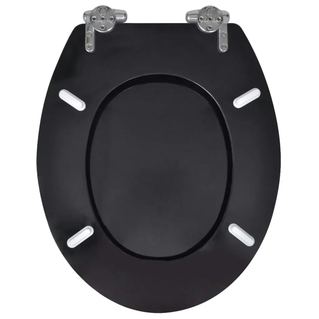 Toilet Seats with Soft Close Lids 2 pcs MDF Black 275905