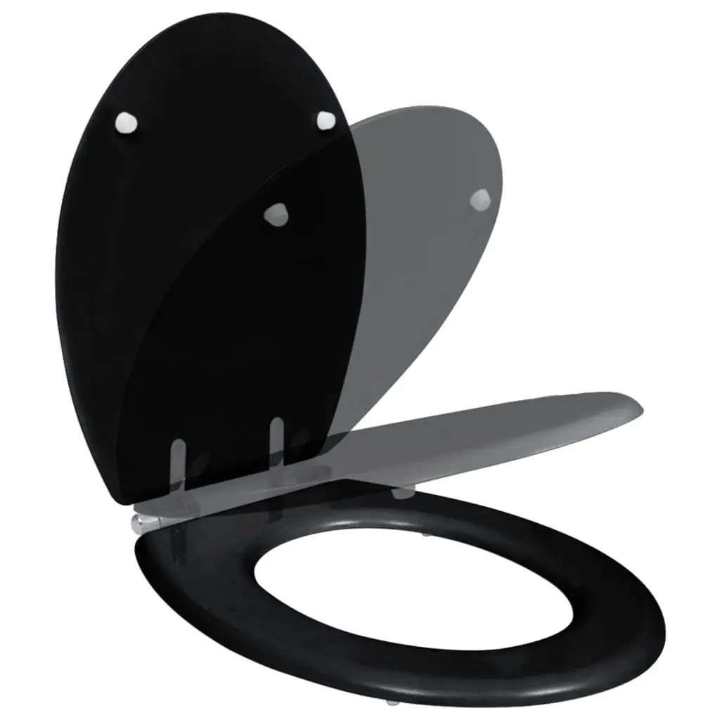 Toilet Seats with Soft Close Lids MDF Black 140799