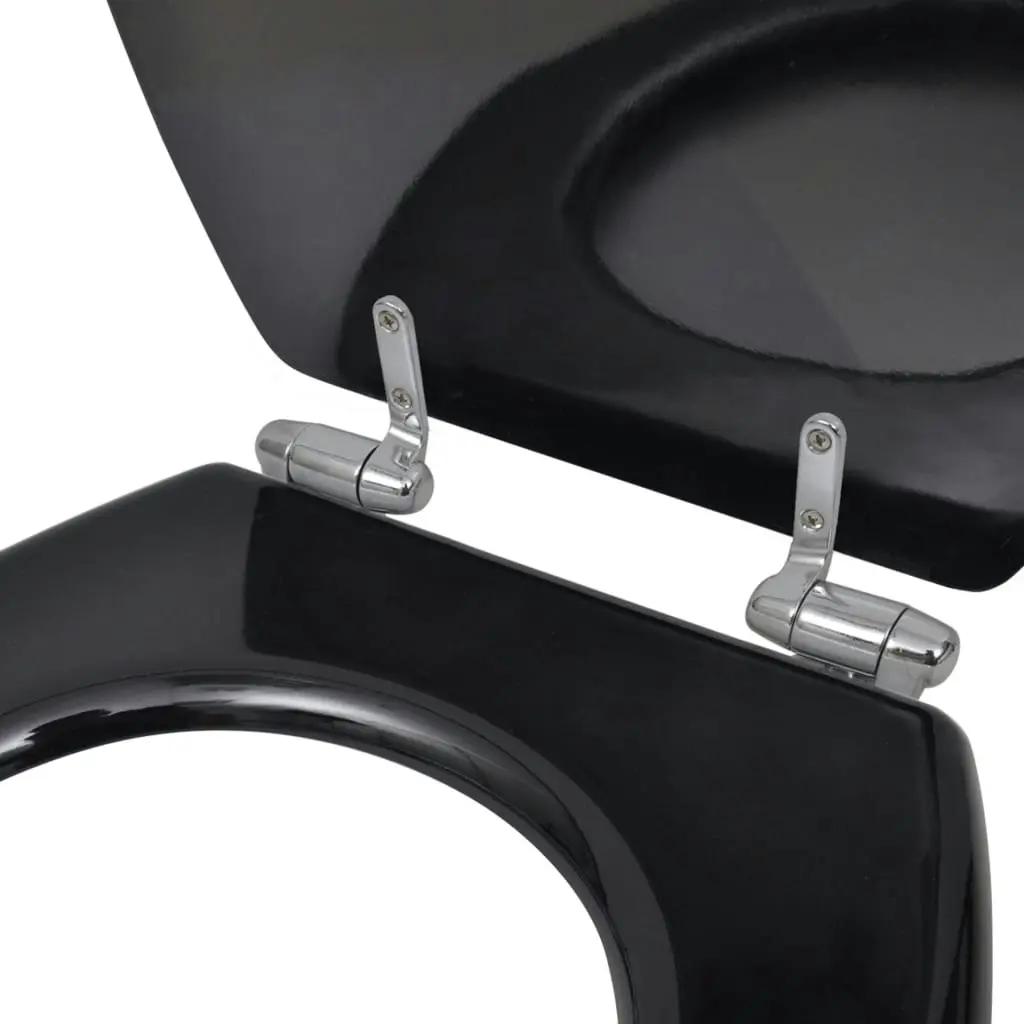 Toilet Seats with Soft Close Lids MDF Black 140799