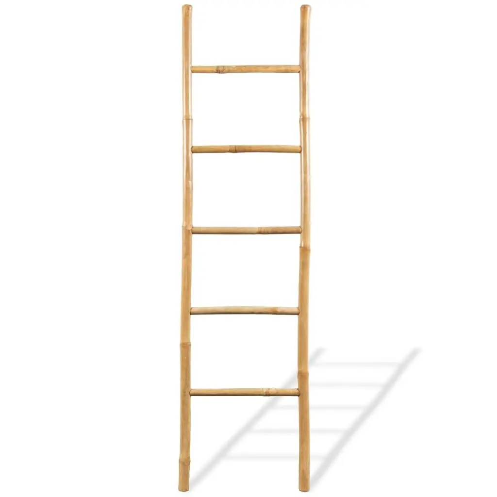 Towel Ladder with 5 Rungs Bamboo 150 cm 43719