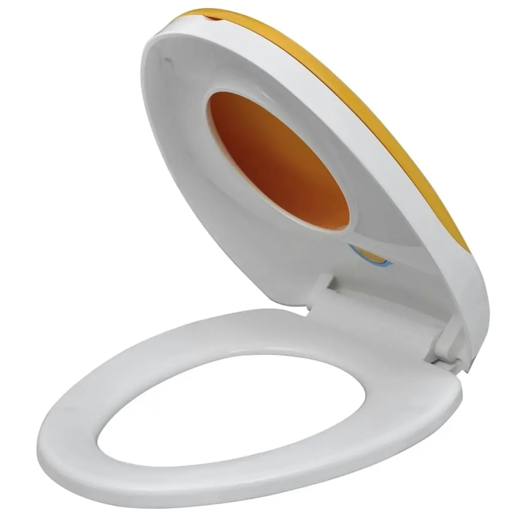 Toilet Seats with Soft Close Lids 2 pcs Plastic White and Yellow 275931