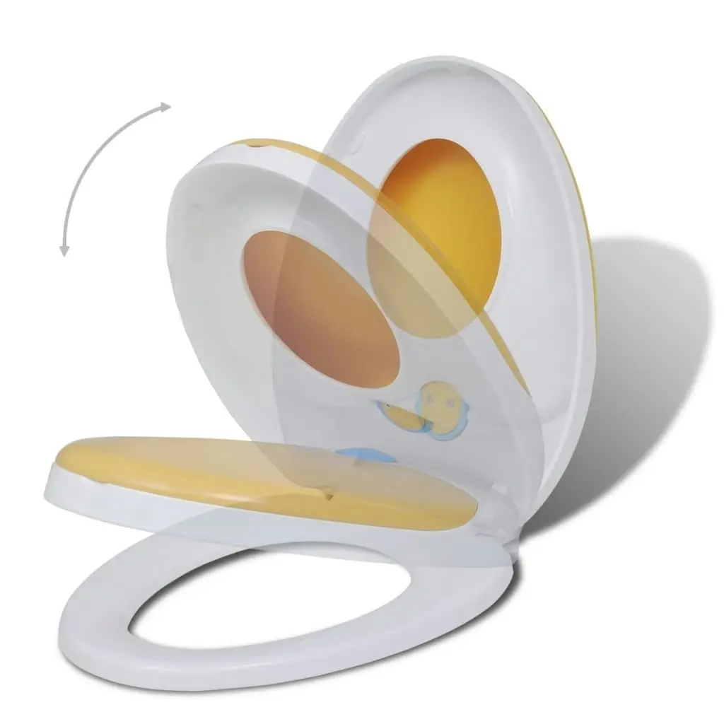 Toilet Seats with Soft Close Lids 2 pcs Plastic White and Yellow 275931