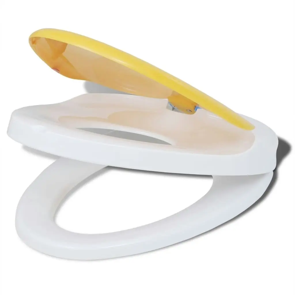 Toilet Seats with Soft Close Lids 2 pcs Plastic White and Yellow 275931