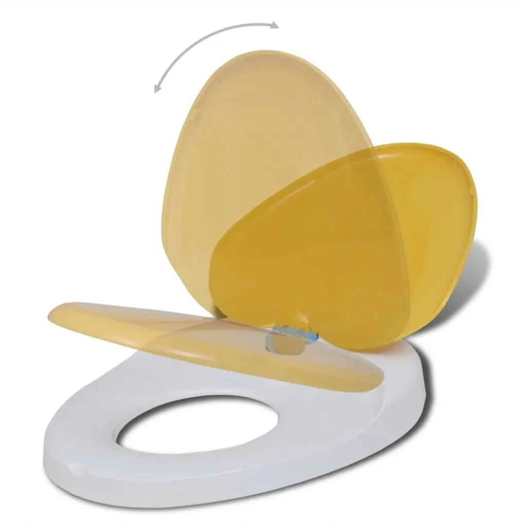 Toilet Seats with Soft Close Lids 2 pcs Plastic White and Yellow 275931