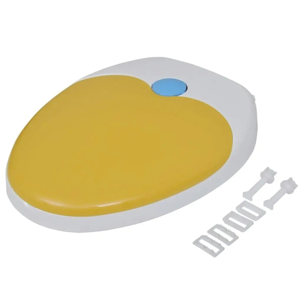 Toilet Seats with Soft Close Lids 2 pcs Plastic White and Yellow 275931