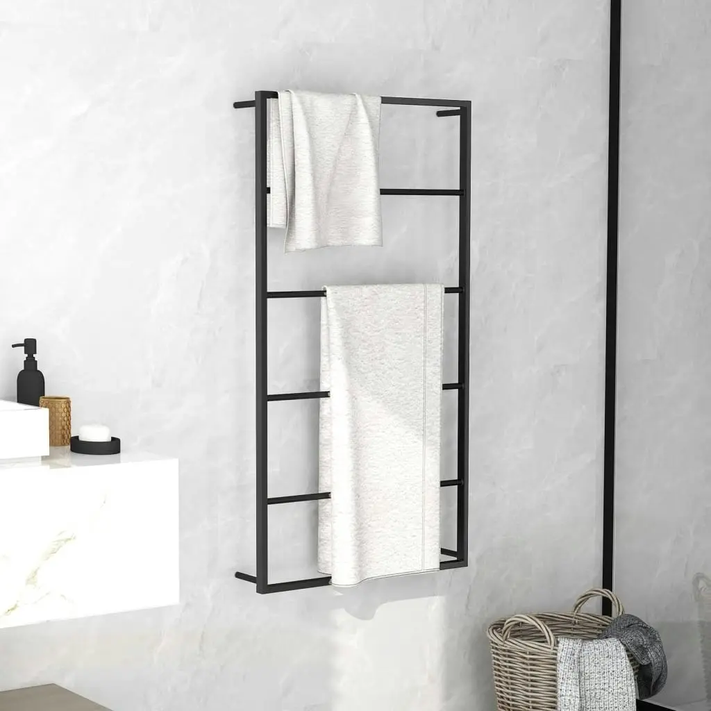 Towel Rack Black 60x10x116 cm Steel 336120