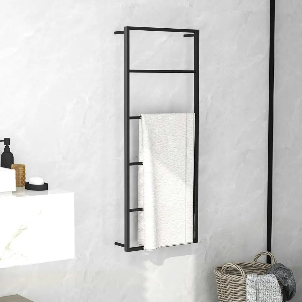 Towel Rack Black 45x10x115 cm Steel 336118