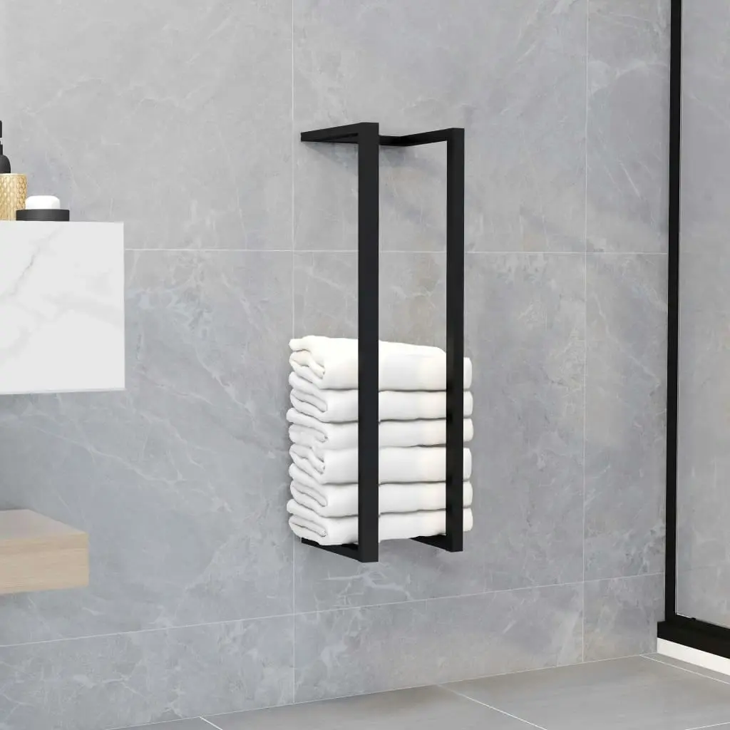 Towel Rack Black 12.5x12.5x60 cm Iron 325919