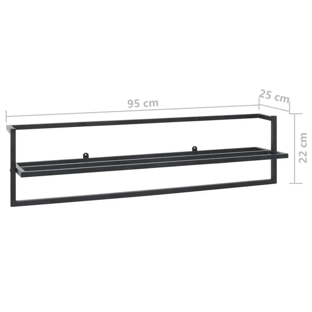 Towel Rack Black 95x25x22 cm Iron 336122