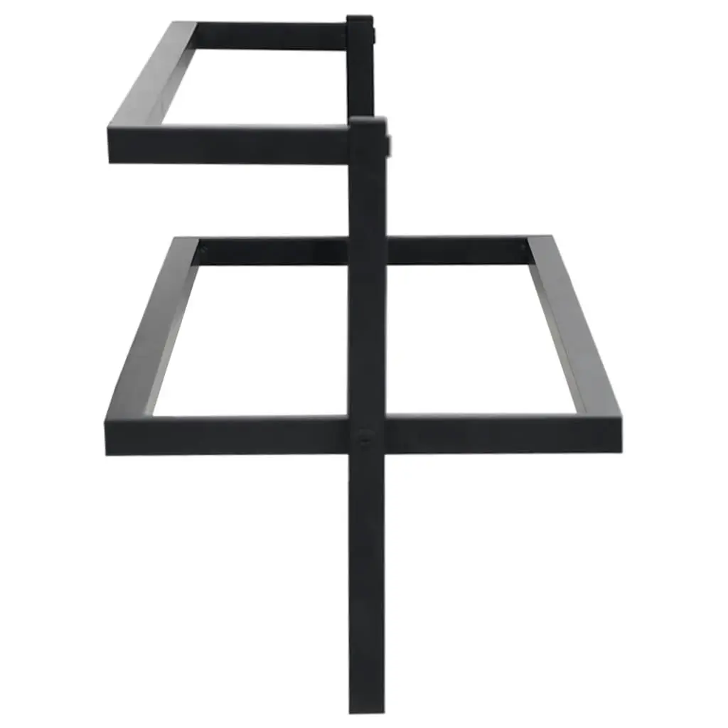 Towel Rack Black 95x25x22 cm Iron 336122