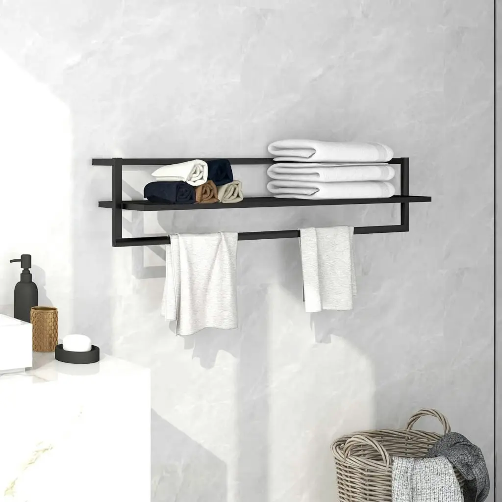 Towel Rack Black 95x25x22 cm Iron 336122