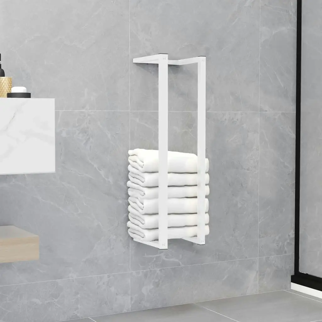 Towel Rack White 12.5x12.5x60 cm Steel 336116